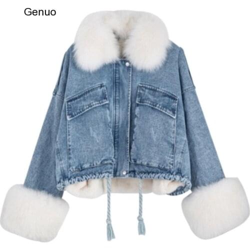 Warm Bomber Womens Winter Jacket Coat Female Jeans Jacket Basic Ladies Top Windbreaker Denim Jackets Overcoat Plus Size