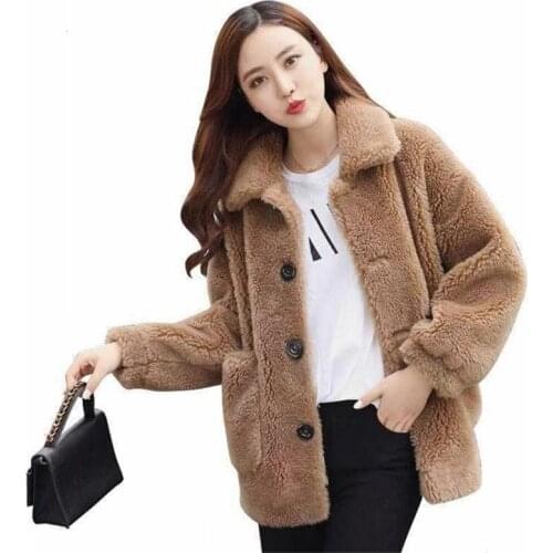 Trending Products Female fur coat plus size short coats Imitation lamb hair Womens coats NEW Fashionable female clothing K4603