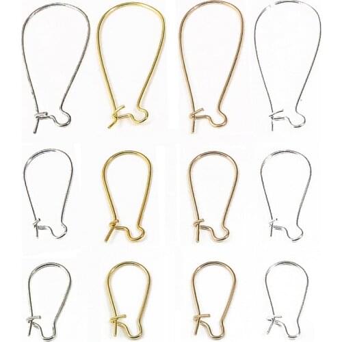 200pcs 100pcs Silver Rhodium Gold Plated U-Shaped Earring Hooks Earring Ear Wires Findings for DIY Jewelry Making Accessories