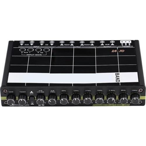 Audio Equalizer High Sensitivity Universal Black 7-Band Digital Stereo Processor Crossover for Automotive ecualizador de audio