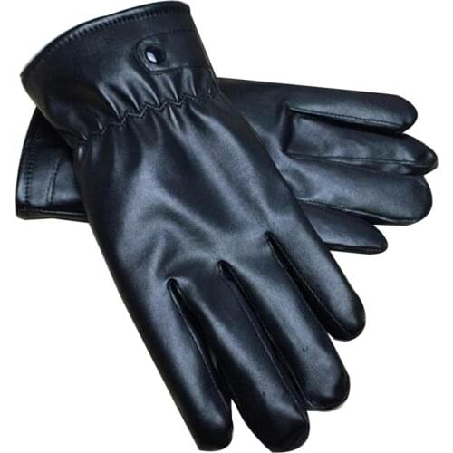 Windstopers Handschuhe Men Women Winter Windproof Faux Leather Gloves Touch Screen Plush Lined Mittens