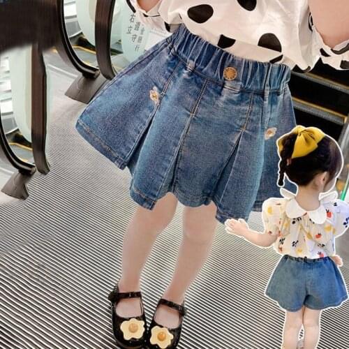 Girls Skirt 2021 New Summer Children Baby Fashion Korean Style Baby Girl Denim Skirt Half-length Skirts for Girls Baby Clothes