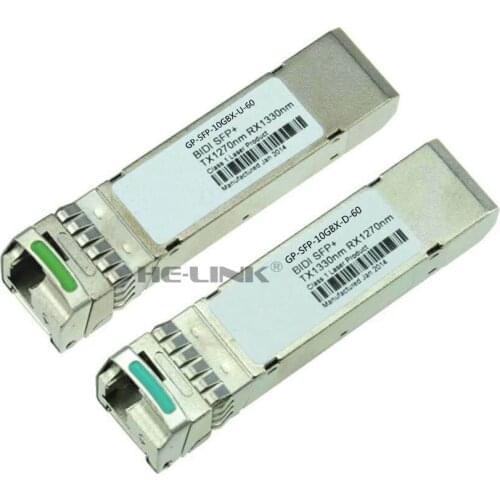 LODFIBER GP-SFP-10GBX-U-60/GP-SFP-10GBX-D-60 D-E-LL Compatible Pair of BiDi SFP 10G 60km Transceiver