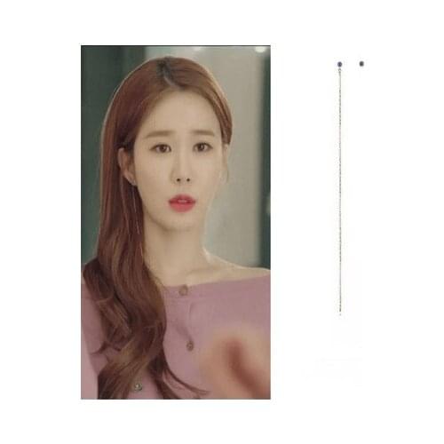 Style10 YOO IN NA Asymmetry Line Ear Korean Drama Star Same TV Earrings For Women Girls Pendientes