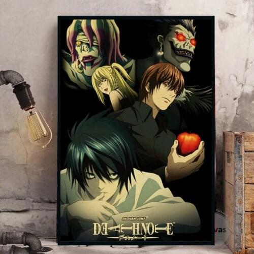 Famous Anime Death Note Series Retro Canvas Painting Poster and Print Modern Wall Art Pictures Bar Room Stickers Home Decoration