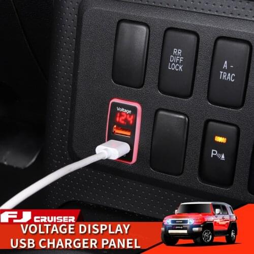 06-21 Year Toyota FJ Cruiser Accessories Interior Modification USB Sync Voltage Display Charging Function Decoration Panel