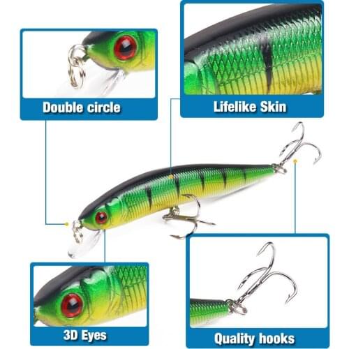 1pcs 8g 10cm Minnow Fishing lures Peche Bass Trolling Isca Artificial Hard Bait Crankbait Carp Wobbler For Fishing Tackle