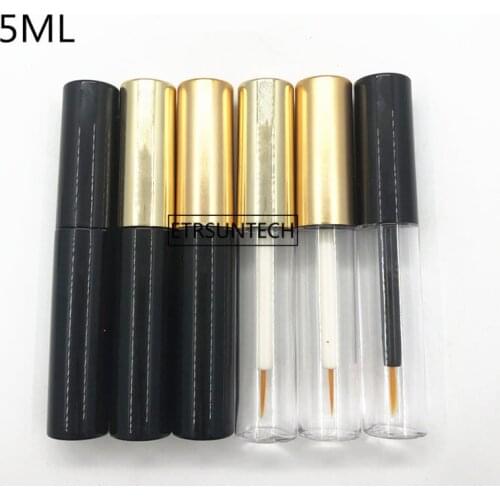100pcs 5ml Empty Eyelashes Eyeliner Tube Container Vials Bottle Black clear DIY Mini Lip Gloss Split Bottle F3365