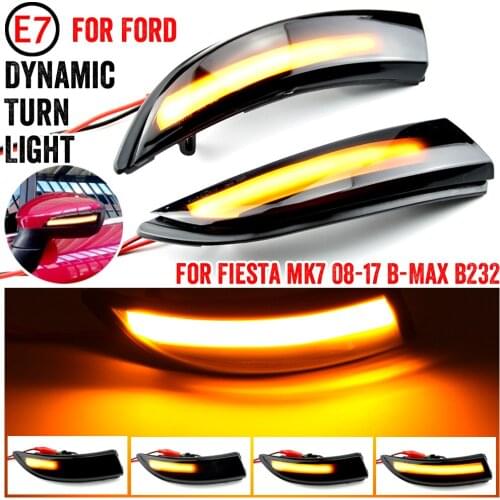 2 Pieces Dynamic Blinker LED Turn Signal Lights Side Mirror Indicator For Ford Fiesta MK6 VI/UK MK7 For B-Max 2008-2017