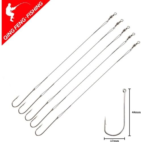 20pcs Steel Wire Leader Fishing Line Rig With Hook Swivel Leadcore Fishing Leash Leashes For Fishing