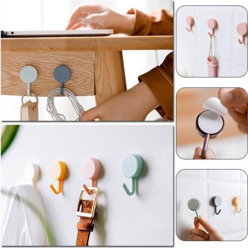 4 Pcs/set Strong Self Adhesive Door Wall Hangers Towel Hooks Handbag For Hanging Accessories Holder Mop Kitchen Bathroom V9L1