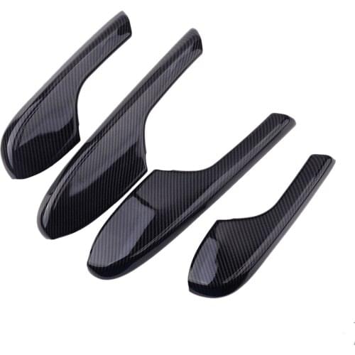 4pcs Carbon Fiber Style Interior Door Armrest Panel Trim Cover Cap Decor ABS Fit for Honda Civic 10th 2016 2017 2018 2019 2020