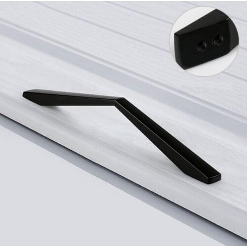 5PCS Matte Black Drawer Cabinet Handle Zinc Alloy Wardrobe Bathroom Kitchen Knob Door Furniture Handle H4441