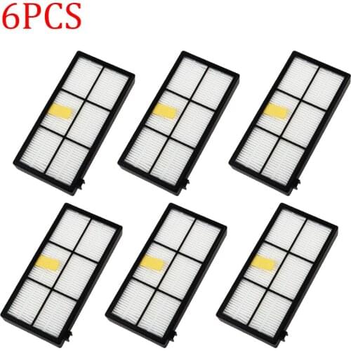 6pcs Replacement Hepa Filters For iRobot Roomba 800 900 Series 860 870 880 890 960 980 990 Robot Vacuum Cleaner Filter Parts