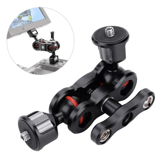 Multi-Function Dual Ball Head Hot Shoe Magic Arm Mount Adapter DSLR Camera Accessories with 1/4 Screw for Monitor LED Light