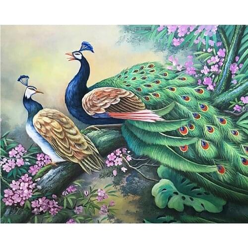 5D DIY Full Square Round Resin Diamond Painting "Peacock" Cross Stitch Embroidery Mosaic New Arrival Home Decoration