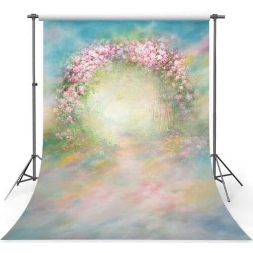 Avezano Painting Floral Vintage Photography Background Pink Flower Garland Newborn Portrait Photographic Backdrops Photo Studio