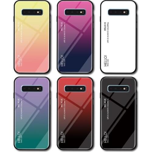 For Samsung Galaxy A6S A8S Tempered Glass Case Cover sFor Samsung S10 Lite J4 J6 Plus 2018 A9 J8 Gradient Color Phone Capa Coque