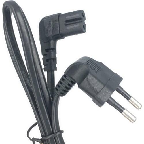 EU CEE7/16 extension cord, Figure 8 C7 AC power cord European type right angled 90 degree to IEC C7 Power Lead Adapter Cable