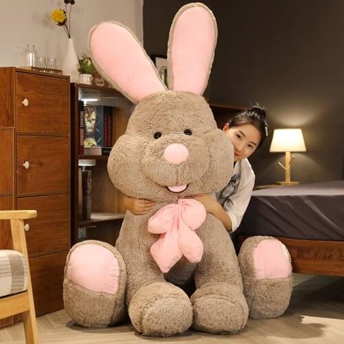 80cm Lovely Giant Rabbit Plush Toy Soft Cartoon Animal Big Ear Bunny Plush Doll Stuffed Pillow Baby Accompany Toys Kawaii Gifts