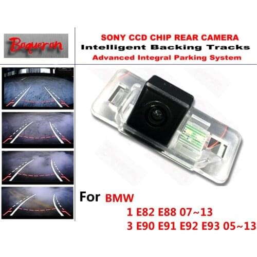 For BMW 1 E82 E88 3 E90 E91 E92 E93 05~13 CCD Car Backup Parking Camera Intelligent Tracks Dynamic Guidance Rear View Camera
