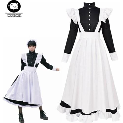 Men Women Sexy French Maid Costume Sweet Gothic Lolita Dress Anime Cosplay Sissy Maid Uniform Plus Size Halloween Costumes