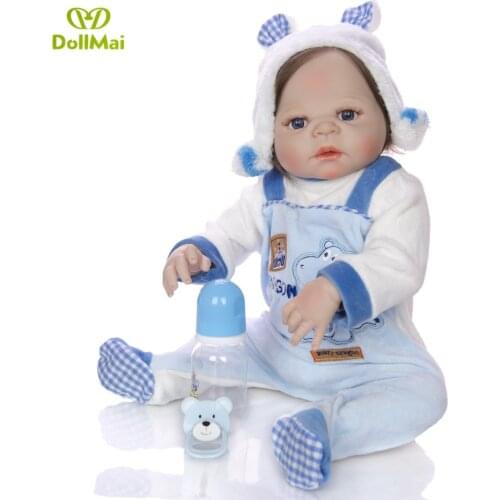 Reborn Baby Doll 57CM bebe reborn menino full body silicone Dolls Toys For Girls Accompany Doll gift