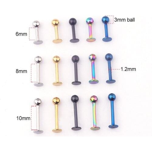 Labret Bars Helix Monroe Tragus Ear Piercing Cartilage Nose Lip Ring Stud Bar