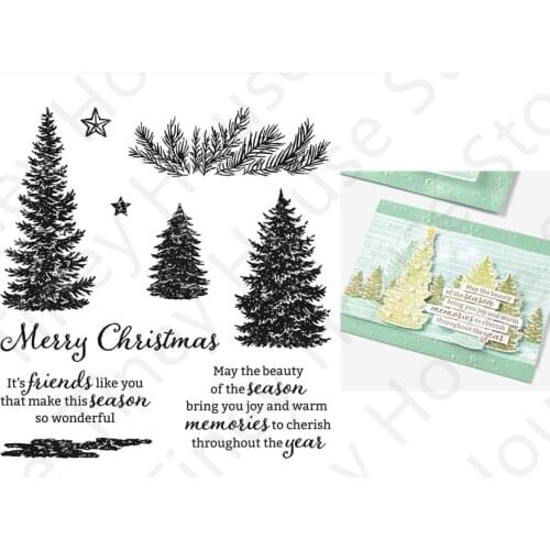 TREE Metal Cutting Dies and Stamps Stencil for DIY Scrapbooking Album Embossing Cards Making Craft Handmade New Stamps and Dies