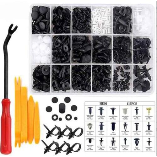 Trim Panel Retainer Fastener Kit 415pcs Mixed Car Clips Door Trim Panel Bumper Rivets Push Type Retainers Tools