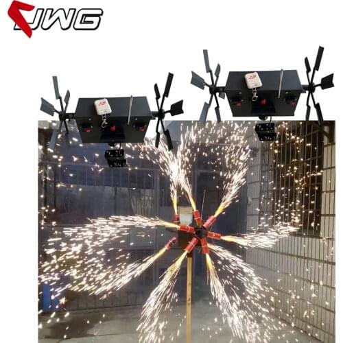 Free Shipping 2pcs/lot Double Wheel Remote Control Stage Cold Fountain Machine Fire Machine For Wedding Party