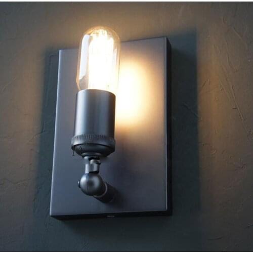 Simple Retro Black Iron Nordic American village restaurant balcony bedside wall lamp nostalgic sconce light