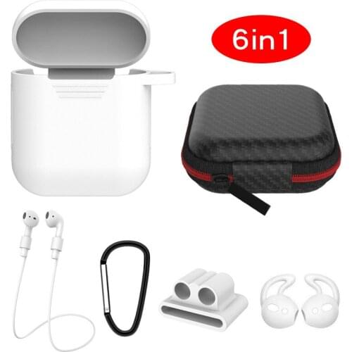 6 In 1 Silicone Protective Case For Apple Airpods Wireless Bluetooth Headset Protection Earplugs Storage Bag For Airpods