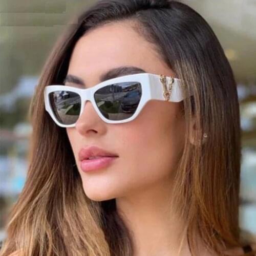 Women Cat Eye Sunglasses Oversized Vintage Square Shades Fashion 2021 Men Brand Designer Eyewear Luxury Glasses UV400 Oculos