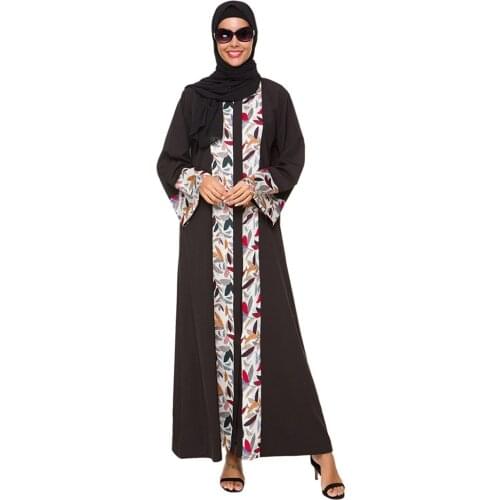 Middle East Hui Elastic Chiffon Loose Black Womens Robes