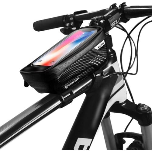 WILD MAN Bike Bag Frame Front Top Tube Frame Bag Waterproof Cycling Bag Phone Case Holder Touchscreen Bag Bicycle Accessories