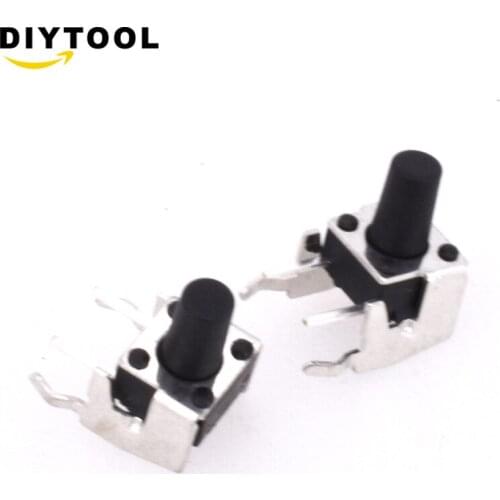 50PCS PCB Momentary Tactile Tact Push Button Switch Right Angle With stent 6*6*9mm 6x6x9MM