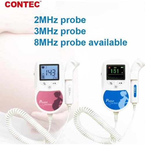 CONTEC Baby Sound C Baby sound C1 LCD Ultrasonic Fetal Doppler 2mhz 3mhz 8Mhz Baby Heart Beat Monitor + GEL