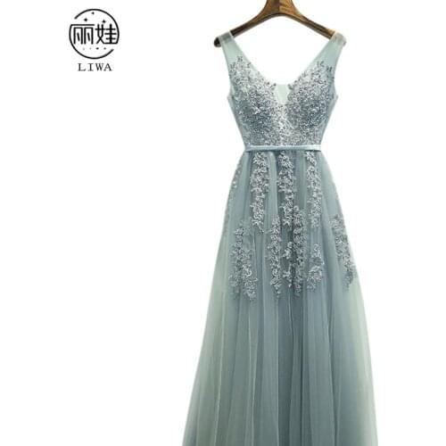 Vintage Long Evening Dress To The Floor Vestido De Festa Sleeveless Fashion Formal Party Dresses Slim Bride Toast Dress LF11