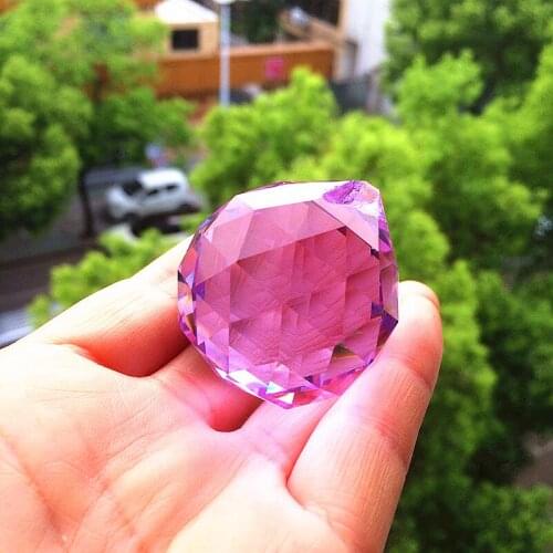 Top quality 4PCS/lot Sparkle Purple Faceted Glass Crystal Chandelier Parts Pendant Prisms Lighting Ball Suncatcher Wedding Decor