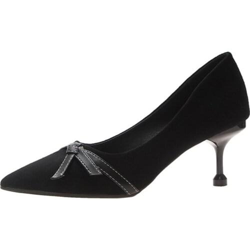 New Professional Womens Shoes 2019 Spring Autumn Black High Heel Stiletto Pointed Sexy Shallow Mouth Wild Single Shoes