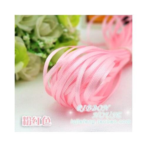 10meters/lot) 1/8" (3mm) Pink Webbing Decoration Ribbon Single Face Satin Ribbon Gift Christmas Ribbons