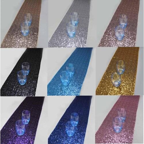 Dearest 5Pcs 30cmx274cm(12''*108'') Luxury Gold Sequin Table Runner Wedding Party Table Decoration