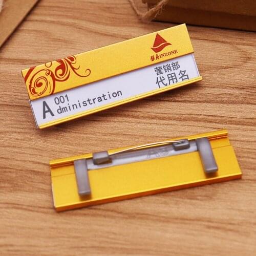 Free shipping 20pcs/lot customized logo name badge; metal name plate; name holder; badge holder nb10