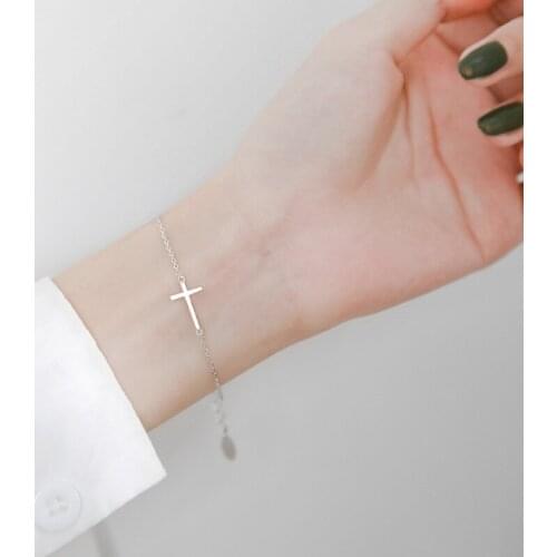 Cross Chain Bracelet For Women Geometric Charm Adjustable Simple Original Fashion Korean Trendy Gift Femme Girlfriends Jewelry