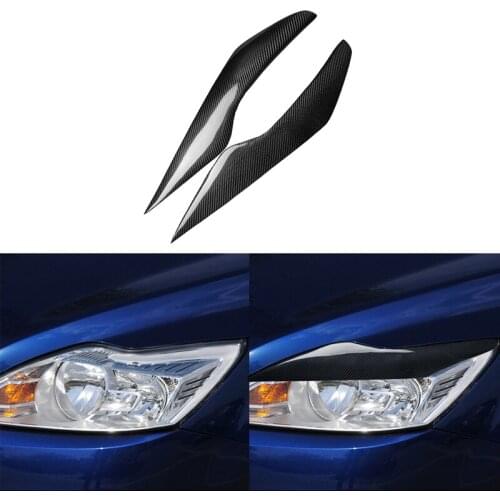 For Ford Focus 2009-2011 Real Carbon Fiber Headlight Cover Eyebrows Eyelids Car Sticker Trim Protector
