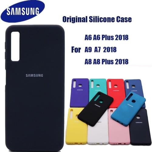 For Samsung A7 A8 A9 2018 A6 plus 2018 Case Soft Liquid Silicone Shockproof Soft Case For Galaxy A750 Protection Cover Case