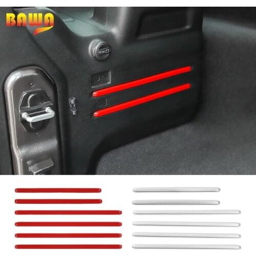 BAWA Interior Decoration ABS Tail Box Trim Decoration Sticker For Jeep Wrangler JL 2018+ Car Accessories