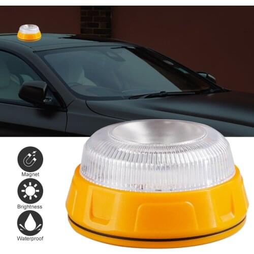 Roadside Flashing Flare Safety Warning Lights V16 Emergency LED Strobe Lights Magnetic Base for Vehicles and Vessels