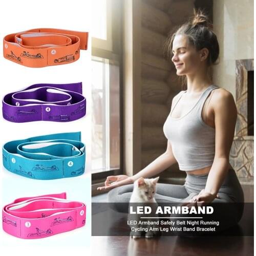8-Loop Elastic Yoga Pull Strap Stretching Band Exercise Workout Fitness Resistance Bands Yoga Sport Accessories
